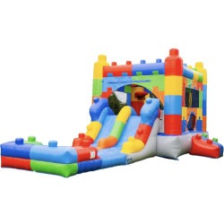 Block Party Waterslide Bounce House Combo